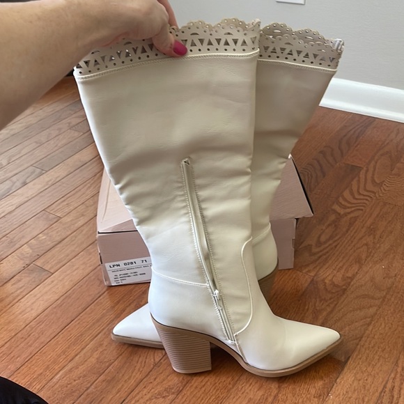 Michele Eyelet Heeled Boot- Just Fab. - Picture 2 of 5